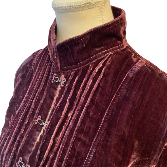 Jules & James Burgundy Velvet Jacket Blazer Size 12 - Picture 4 of 11